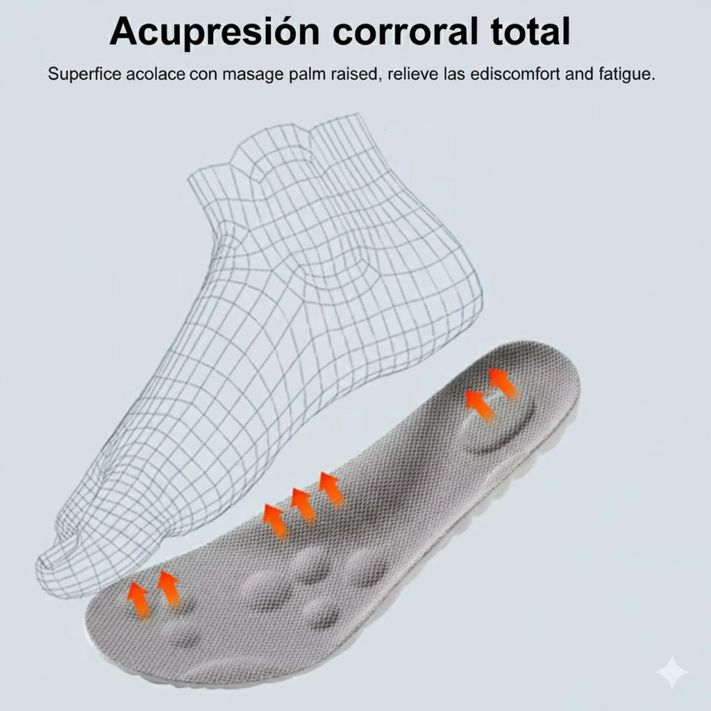 🦶 OrthoSole Pro™ – Palmilha Ortopédica de Massagem 4D