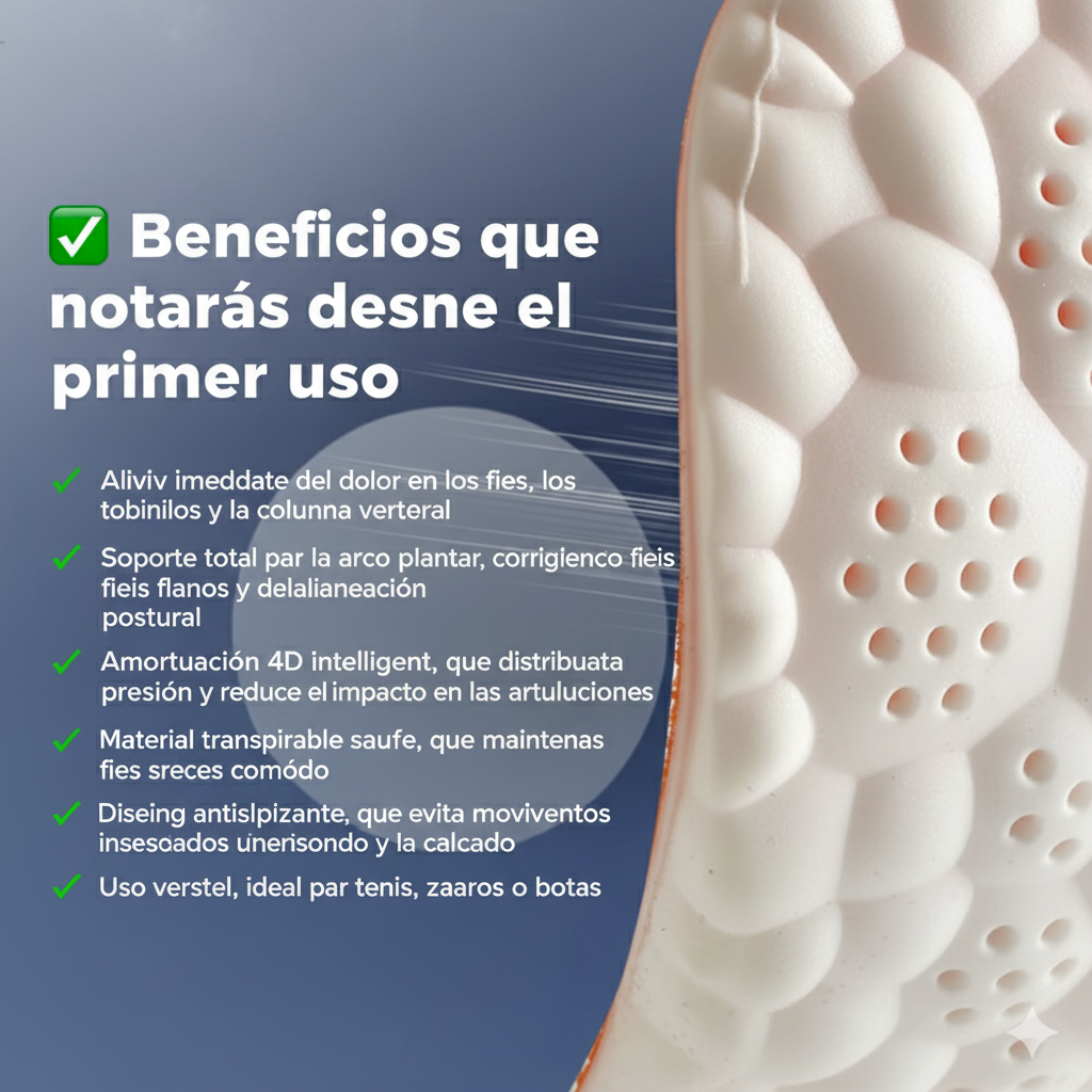 🦶 OrthoSole Pro™ – Palmilha Ortopédica de Massagem 4D
